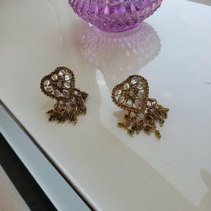 Vintage Heart Fringe Earrings